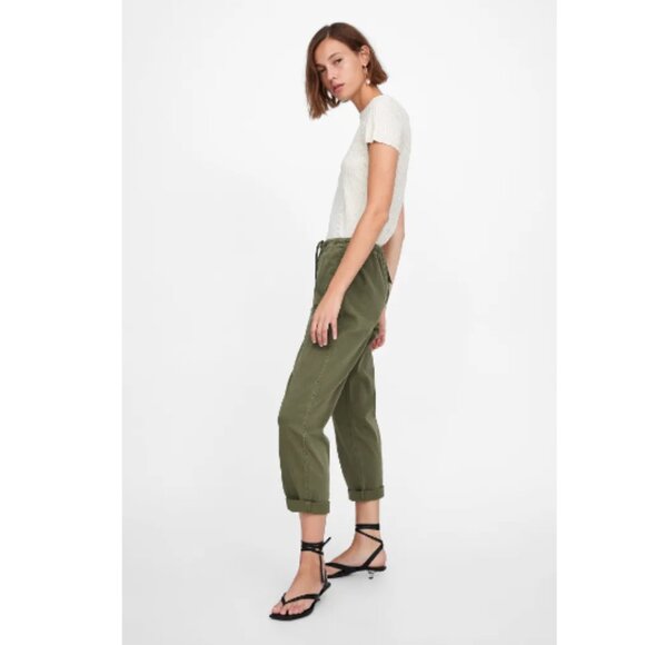 Zara - Fisherman Pants 632/051/505 | Size Medium | Mossy Olive Green - Picture 2 of 13